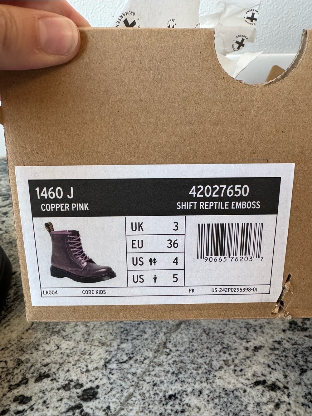 Dr. Martens Girl’s Zip Up Combat Boot. Purple Metallic. Size 5/ EU 36. EUC - Picture 9 of 9